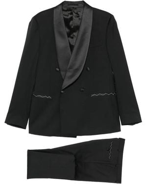 Luigi Bianchi Blazer Met Dubbele Rij Knopen En Sjaalrevers - Zwart
