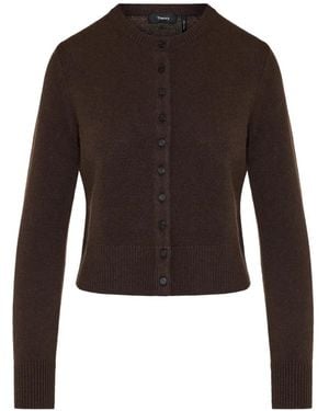 Theory Button-Up Cashmere Cardigan - Black