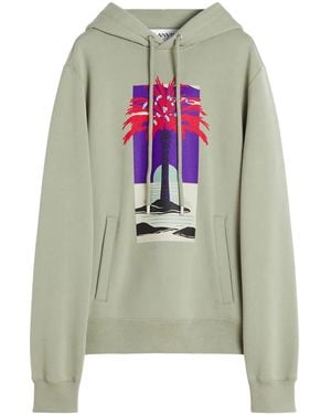 Lanvin Hoodie Mit Print - Grün