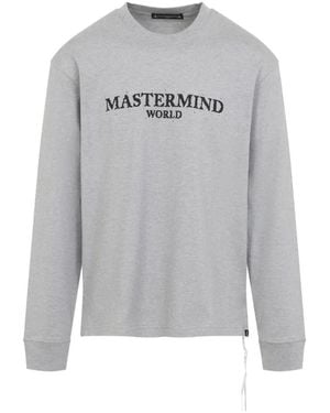 MASTERMIND WORLD Logo-Print Skull-Print Sweatshirt - Gray
