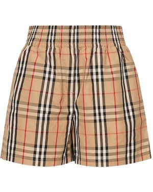 Burberry Vintage Check Pattern Shorts - Natural