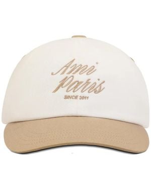 Ami Paris Logo-Embroidered Cap - White