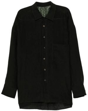 Ziggy Chen Long-Sleeve Button-Up Shirt - Black