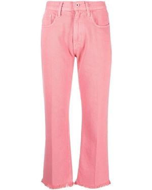 Jacob Cohen Kate Crop Frayed-Hem Jeans - Pink