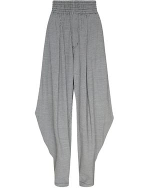 COMME DES GARÇON BLACK Houndstooth-Pattern Wide-Leg Trousers - Grey