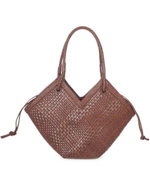 IBELIV Medium Trinity Woven-Leather Tote Bag - Brown