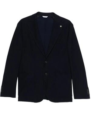 Manuel Ritz Blazer À Détail D'Épingle - Blue