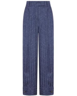 Giorgio Armani Pantalones Con Botones En Los Bajos - Azul