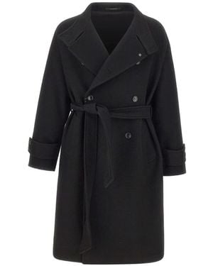 Tagliatore Heron Double-Breasted Coat - Black
