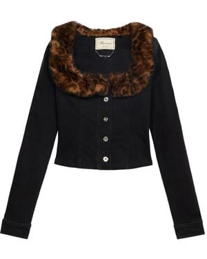 Blumarine Chaqueta vaquera con cuello - Negro