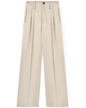 RETORI Heritage Wide-Leg Silk Trousers - White