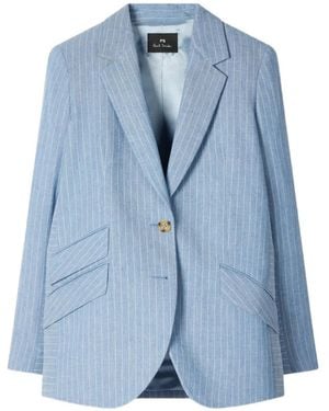 Paul Smith Pinstripe Blazer - Blue
