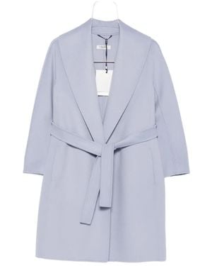 Max Mara Belted Wrap Coat - Blue