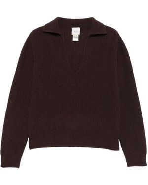 Alysi Polo-Neck Ribbed Knit Sweater - Purple