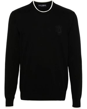 Dolce & Gabbana Logo Embroidered Jumper For - Black