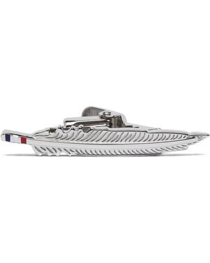Thom Browne Brosche Mit Federmotiv - Weiß