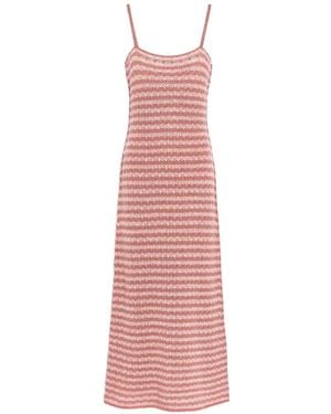 Barrie Cashmere Striped Maxi Dress - Pink