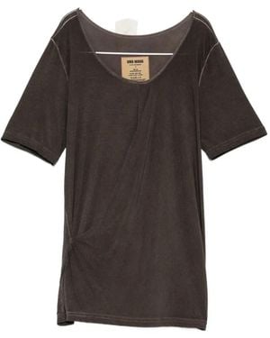 Uma Wang Twist-Detail T-Shirt - Black