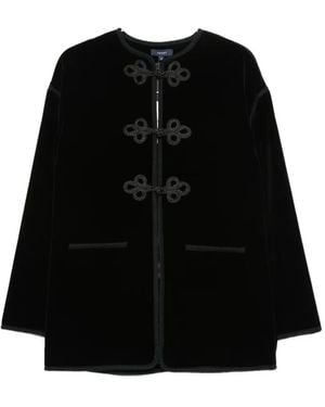 Soeur Lutetia Frog-Fastening Coat - Black