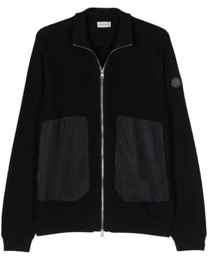 Moncler Cotton And Cashmere Cardigan - Black