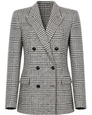 Tagliatore Prince Of Wales Check Double-Breasted Blazer - Gray