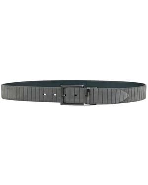 Paul & Shark Reversible-Design Leather Belt - White