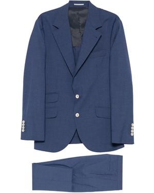 Brunello Cucinelli Notched-lapel Single-breasted Suit - Blue