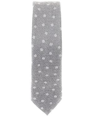 Emporio Armani Cravate En Soie À Pois - Grey