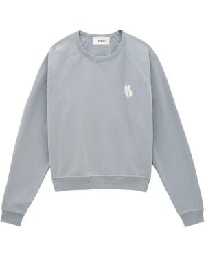Ba&sh Swing Logo-Print Raglan-Sleeve Sweatshirt - Grey