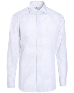 Luigi Borrelli Napoli Long-Sleeve Check-Pattern Shirt - White