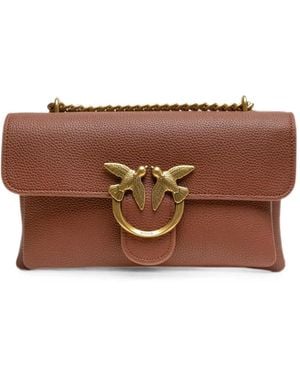 Pinko Bolso De Hombro Love Con Correa De Cadena - Marrón