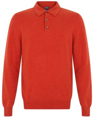Fedeli Long-Sleeve Cashmere Sweater - Red