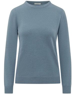 Brunello Cucinelli Fine-Knit Cashmere Sweater - Blue