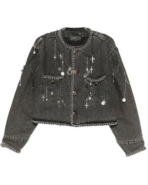 R13 Appliqué-Embellished Jacket - Black