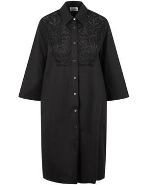 P.A.R.O.S.H. Poplin Midi Dress - Black