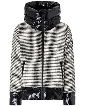 Pinko Tweed And Nylon Down Jacket - Gray
