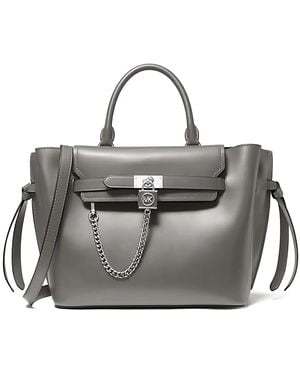 MICHAEL Michael Kors Large Belted Satchel Bag - Grey