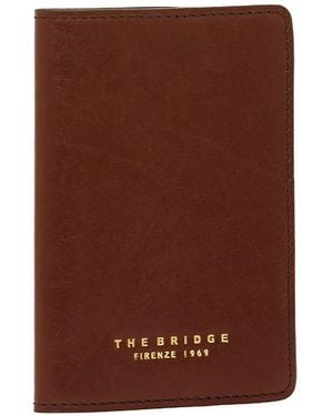 The Bridge Logo-Print Leather Passport Holder - Brown