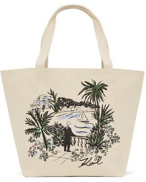 Karl Lagerfeld K/Essential Reversible Tote Bag - White