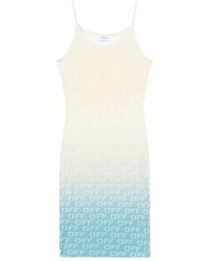 Off-White c/o Virgil Abloh Gradient-Effect Logo Midi Dress - White