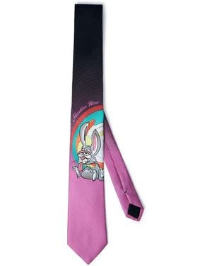 Martine Rose Rabbit-print ombré tie - Pink