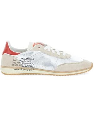 Patrizia Pepe Running Skin Laminated Trainers - White