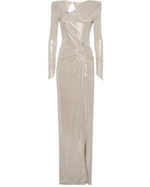 Philipp Plein Split Leg Midi Dress Piercing - White