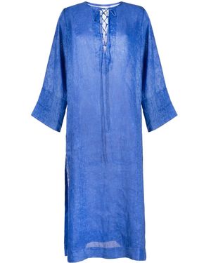Bambah Kaftan Aus Leinen - Blau