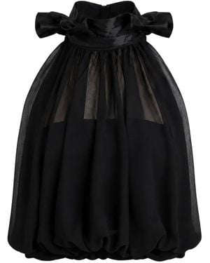 Gemy Maalouf Ruffled-Collar Halterneck Blouse - Black