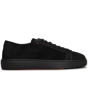 Santoni Sneakers Mit Schnürung - Schwarz