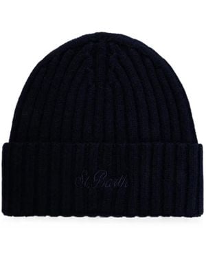 MC2 Saint Barth Wengen Logo-Embroidered Wool Beanie Hat - Blue