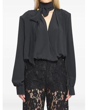 FEDERICA TOSI Cross-Over Blouse - Black