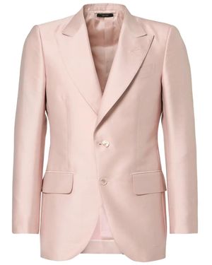 Tom Ford Single-Breasted Satin Blazer - Pink