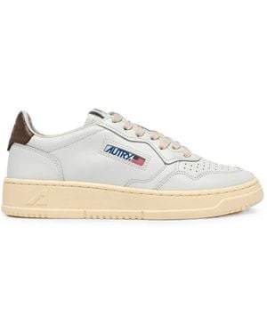 Autry Baskets Medalist En Cuir - White